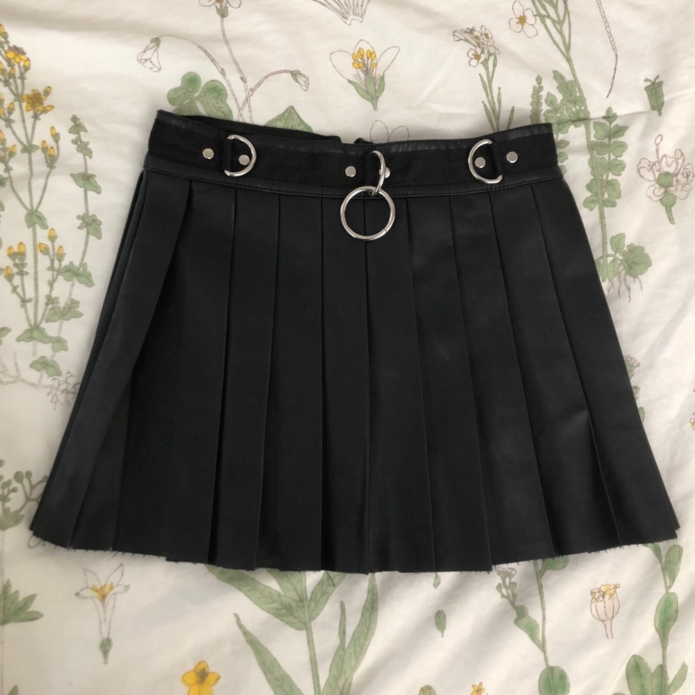 Dolls Kill Current Mood Leather Pleated Skirt 💀